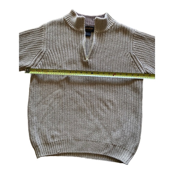 Woolrich men’s Zipped collar sweater virgin wool british tan heather medium - Picture 7 of 8